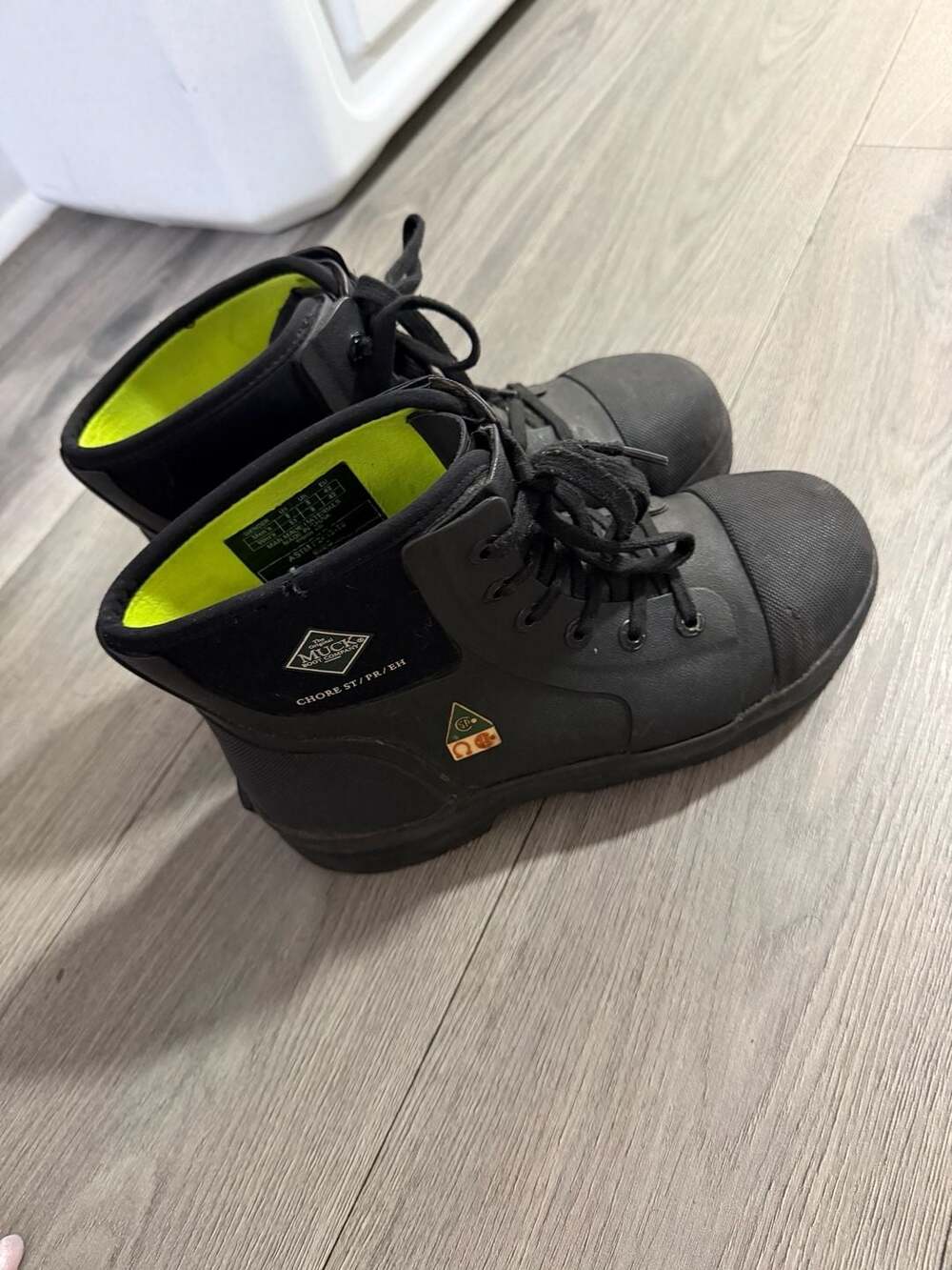 Muck Boot Company Chore Classic 6" Steel Toe Work Boots Black Men's Size 9